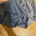 Blue Rain Chambray Mini Skirt tie front elastic Waist made in USA sz M Photo 2