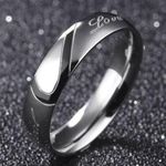2pcs Heart Shaped Couple Rings Silver Photo 1