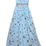 BCBGMAXAZRIA Amber Pearl Blue Floral Strapless Silk Maxi Dress Women’s US 4 Photo 1