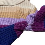 Aerie  striped zipper front colorful knit sweater size L Photo 5