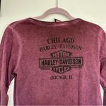 Harley Davidson Purple Rhinestone Floral Skull Long Sleeve Crewneck Shirt Small Photo 3