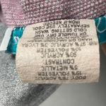 Vintage Paisley Sweatshirt Polo Women Gray Metallic Pink Long Sleeve Medium Top Photo 7