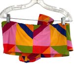 Farm Rio  Anthropologie Bandeau Multicolor Geometric Top Crop New Medium Photo 5