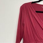 Garnet Hill  Burgundy Fax Wrap Fit & Flare 3/4 Sleeve Mini Dress Womens S Casual Photo 5