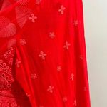 Johnny Was $350 NWOT  Desi Embroidered Floral Red Eyelet Button Shirt Blouse Sz L Photo 14