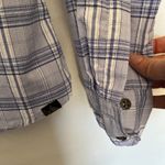 prAna Plaid Roll-Tab Button Womens Shirt Size Small Purple Long Sleeve Western Photo 6