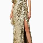 Mac Duggal One-Shoulder Sequin Column Gown in Gold Size US 12 NWT Photo 12