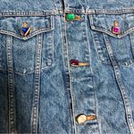The Limited Vintage 90s  Jewel Buttons Denim Jean Jacket Jewel Tone Bejeweled szM Photo 2