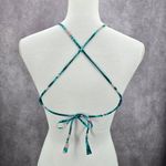 Shade & Shore  Green Tropical Padded Wired String Tie Bikini Top Swimwear 34B Photo 2