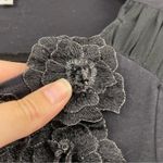 Cache  Black Ruched Long Sleeve Blouse Womens S Scoop Neck Rosettes Whimsigoth Photo 4