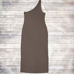 Old Navy Active Brown One Sleeve Sleeveless Ribbed Midi Ultralite Dress Medium Photo 8