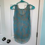 Moonlight  Women's Size Small Blue Printed‎ Sleeveless Tank Top Photo 4