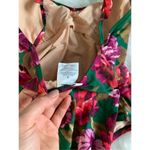 J Crew Emerald Green Bold Floral Ruffled Shoulder Swimsuit Size S Pink Photo 5