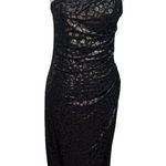 IRO Bexly Leopard Metallic Asymmetrical Midi Dress One Shoulder Black FR42 US10 Photo 0