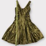 Tadashi Collection Bronze Metallic Fit & Flare Ruched Taffeta Formal Dress Sz 2 Brown Photo 2