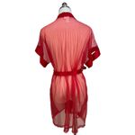 Frederick's of Hollywood Vintage Fredrick's of Hollywood Red Sheer Nylon Robe Lingerie Photo 6