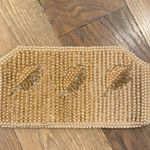 Foreign Vintage Gold Leaf Embellished Beaded Clutch Small Purse Photo 12