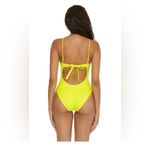 BECCA by Rebecca virtue Becca Prima Camille Zesty Neon Yellow Strappy Cut Out One Piece Swimsuit Size L Photo 2