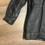 Vtg IOU leather toggle zipper black leather jacket size 6 bikercore fall mobwife Photo 11