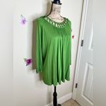 MICHAEL Michael Kors Crochet Neckline Blouse Green Size XL Photo 5