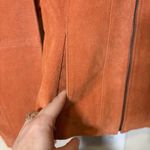 Ruff Hewn Ruff‎ Hewn Women's Orange Leather Long Sleeve Pocketed Full Zip Jacket Medium Photo 3