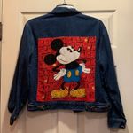 Vintage Mickey Mouse Beaded Jean Jacket Size L Photo 0