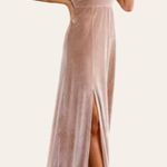 Baltic Born NWT  Tatiana Velvet One Shoulder Maxi Dress Champagne Size Large Photo 0