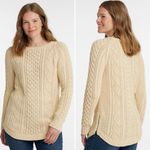 LL Bean Women's Signature Cotton Fisherman Tunic Sweater in Cream Size M Size M Photo 1