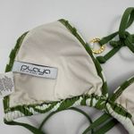 La Blanca PLAYA BY  Bikini Top Medium Swim Green Zebra Resort Beach String Gold Photo 14