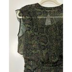 ALLSAINTS Hali Tamora Snake Print Mini Dress Khaki Green Sz 6 NWT Ruffles Lined Photo 5