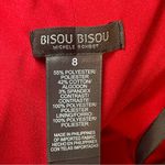 Bisou Bisou Red Satin One Shoulder Rosette Jewel Cocktail Dress Size 8 Dance EUC Photo 4