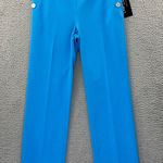 NWT Lisette L Montreal Tricotine Straight Pants Pull On Button Turquoise 2 x 30 Blue Photo 0