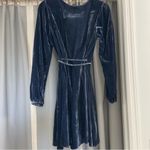 Yumi Kim  Navy Blue Velvet Wrap Dress Small Photo 3