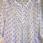 Abercrombie & Fitch Prairie Babydoll Tunic Floral 3/4th Sleeve & Button Blouse Size Small White Photo 1