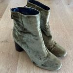 Sandro - Velvet Zip Back Ankle Boots in Olive Green Photo 0