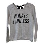 Messy Buns Lazy Days Gray Back Tie Graphic Sweatshirt Photo 0