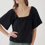 Pact  Blue Organic Cotton Flutter Sleeve Top Photo 1