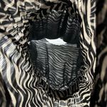 Michael Kors Zebra Print Midi Dress V-Neck Flutter Sleeve M Tired Ruffle Boho Photo 8