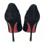 Christian Louboutin Bootini MJ 100mm Black Suede Crystal Button Booties 37 Rare Photo 4