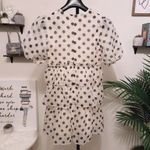 NWT En Saison Organza Polka Dot Print Mini Dress Size Small Ivory Black Photo 4