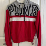 PINK - Victoria's Secret Pink Victoria’s Secret pink gray white hoodie size XS Photo 0