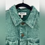 &merci &merci En Merci Acid Wash Denim Mini Dress Jean Balloon Sleeve Green Blue Small Photo 11