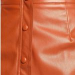 Lulus Most Fab Brown Vegan Leather Button-Front Mini Skirt S NWT Photo 2