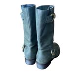 Cole Haan  Nike Air charcoal Black Leather Boots mid calf gold accents size 6.5 Photo 4