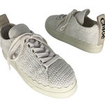 Chloé Chloe Lauren Crochet Sneakers in White Photo 0
