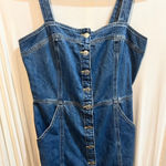 Levi's  Denim Dress Women's‎ Medium Button Front Sleeveless Jean Blue Photo 0