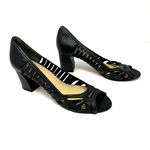 Johnston & Murphy  size 9.5 like new black heels pumps‎ block heels peep toe Photo 3