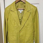 Spiegel  Vibrant Green Leather Blazer Photo 0