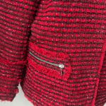 Ann Taylor  Red and Black Jacket Sise 14 Women’s Tweed Blazer with Fringe Photo 6