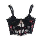 For Love & Lemons  Rosebud Black Bustier Corset Top XS Photo 3